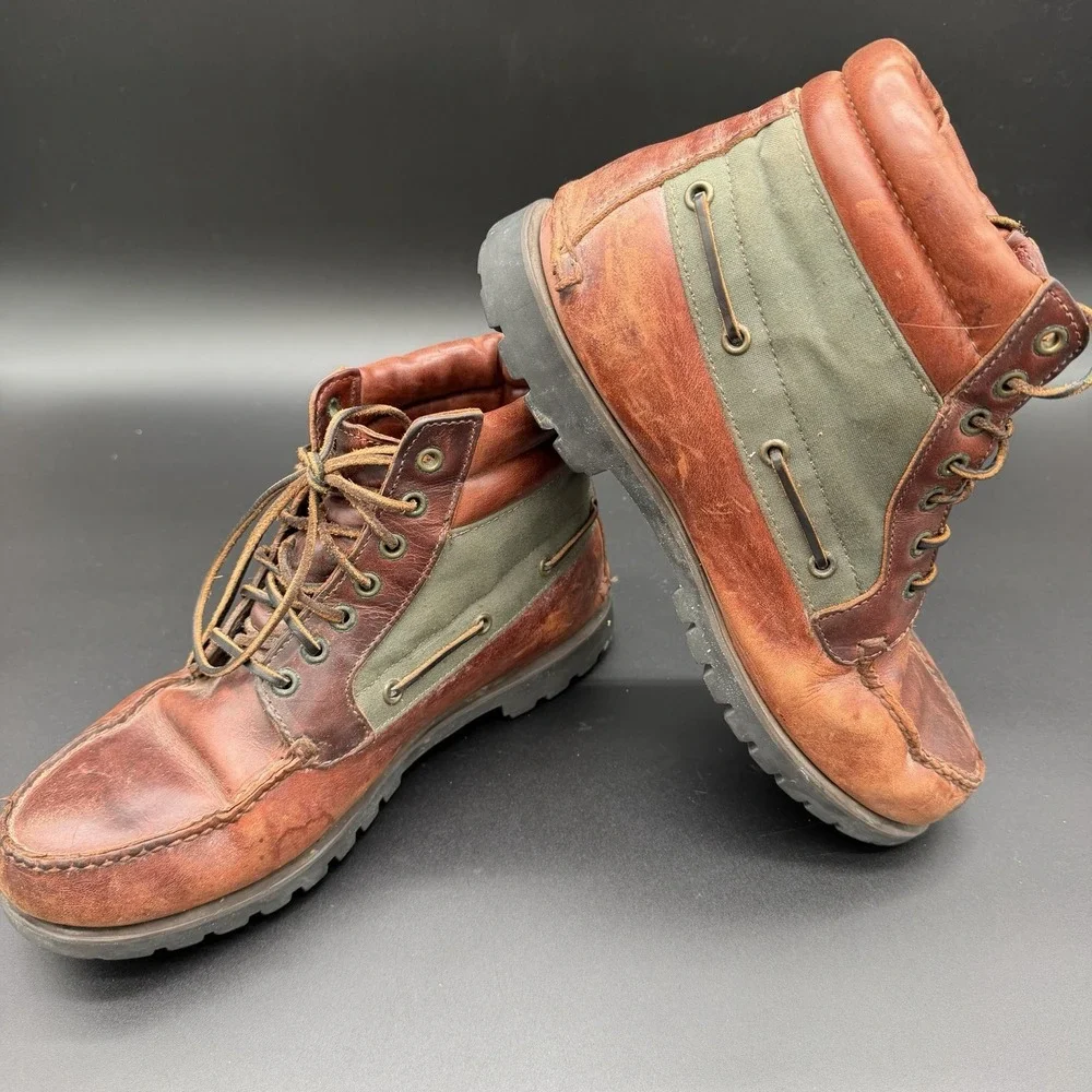 Timberland 7 Eye Chukka Gore Tex Leather Boots Mens Sz 10 Handmade Vintage 90's